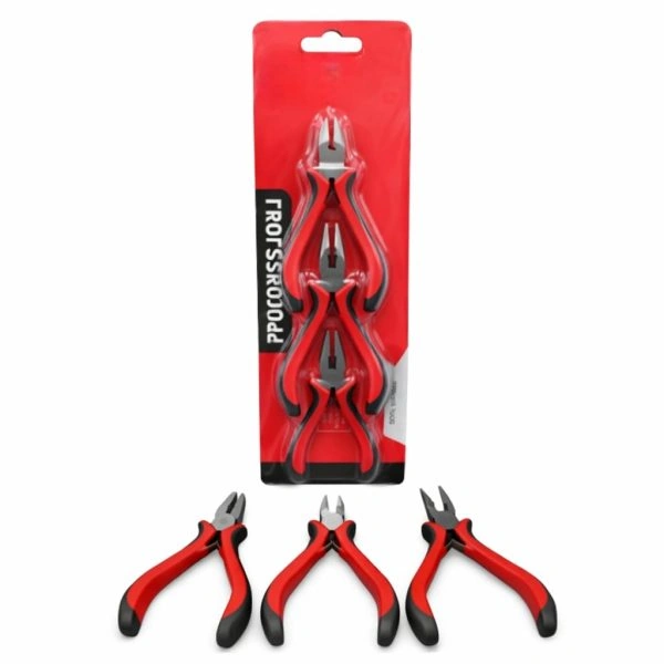 set 3 pinzas mango rojo