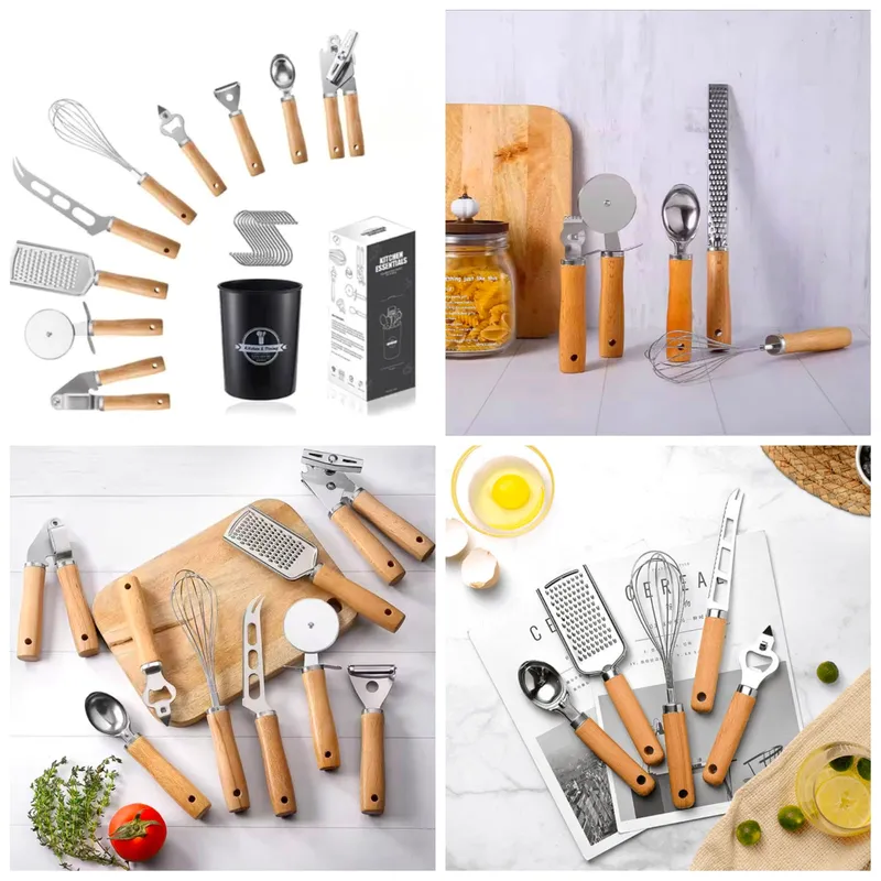 UTENSILLO DE COCINA ACERO X9 PIEZAS