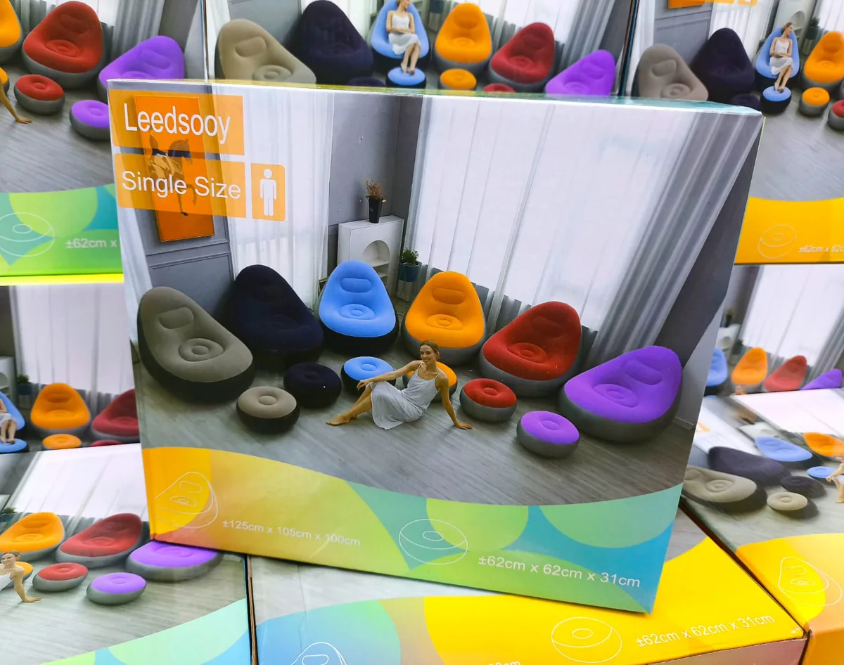 SILLON INFLABLE + REPOSA PIES