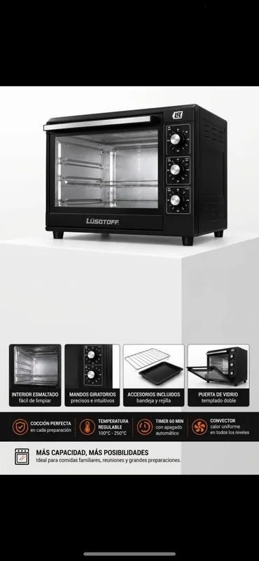 producto de HORNO ELECTRICO LUSQTOFF 42L NEGRO (MODELO LQ-HE42