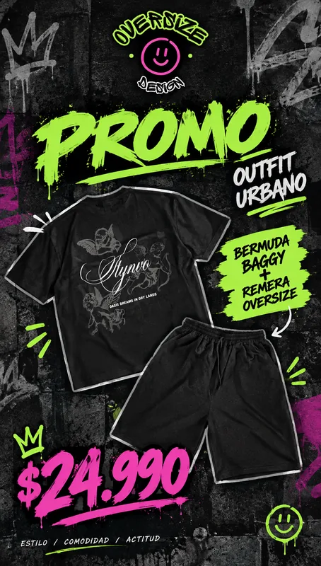 Combo Bermuda Baggy + Remera Oversize