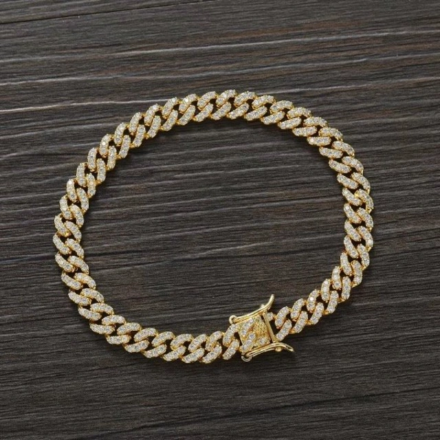 Pulsera Cubana Fina Oro 1.0mm