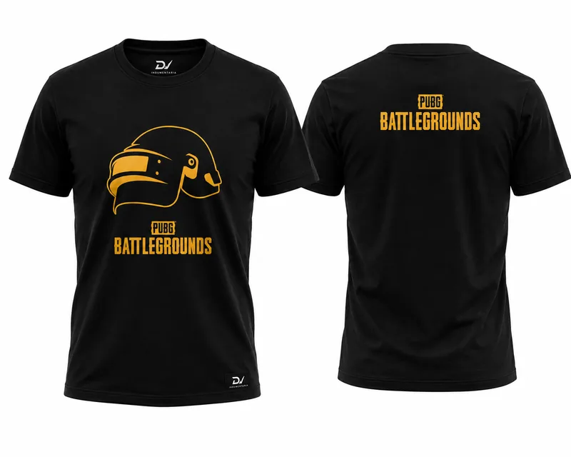 Remera Negra Algodón PUBG 20.1 (A PEDIDO)