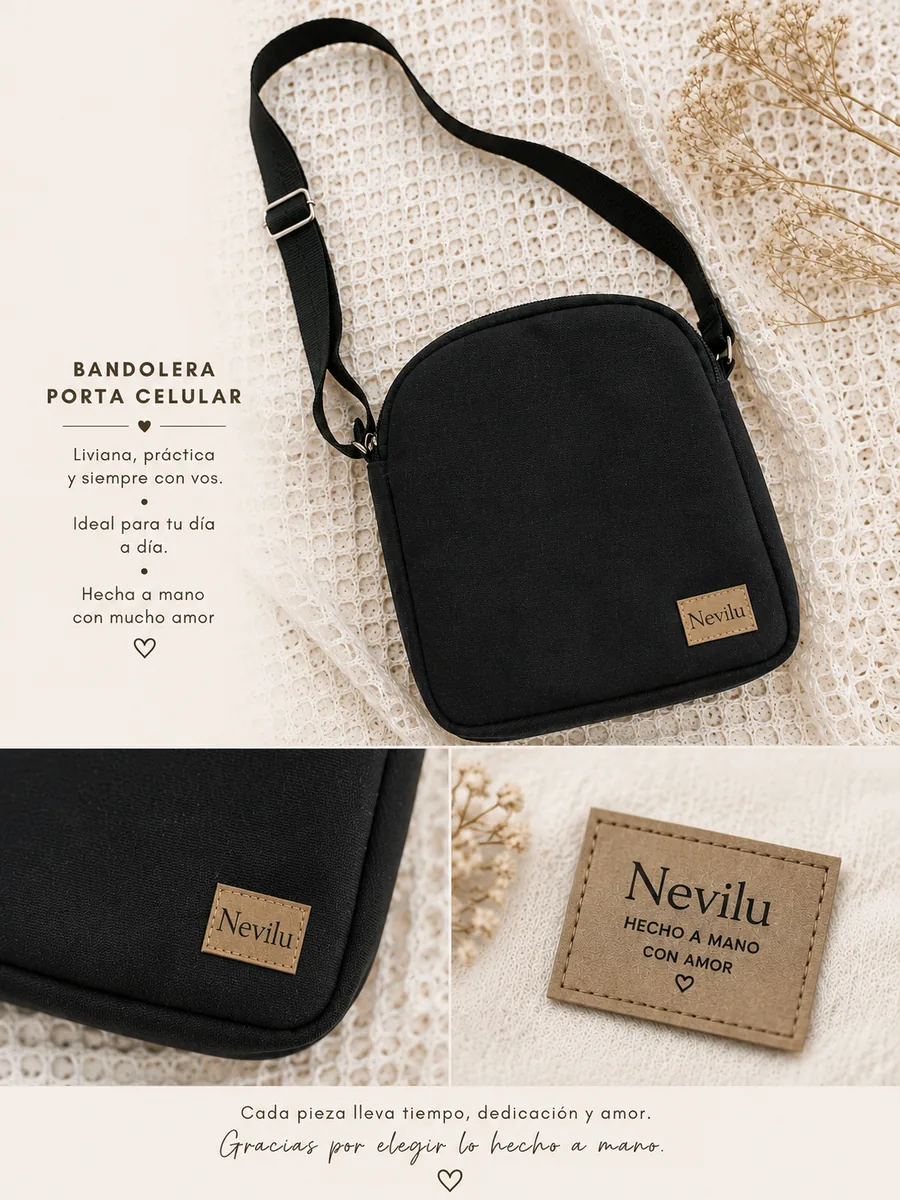 Bandolera PortaCelular Nevilu Con correa regulable
