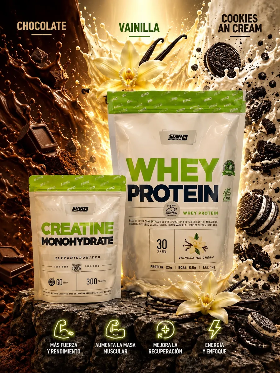 COMBO STAR PROTEINA 1KG + CREATINA 300GR
