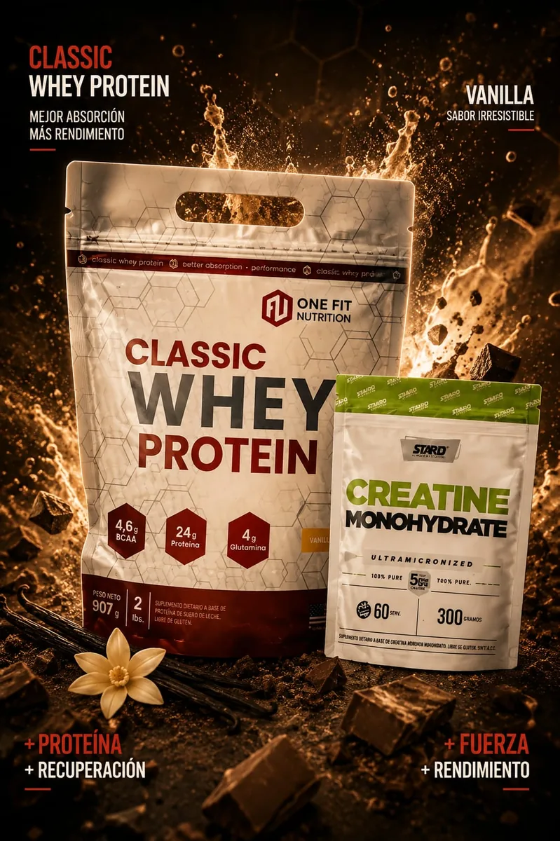 COMBO PROTEINA ONE FIT 1 KG Y CREATINA STAR 300GR