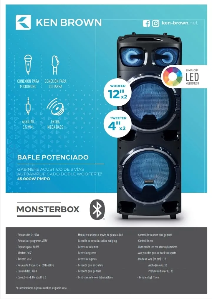 MONSTERBOX - BAFLE POTENCIADO KEN BROWN