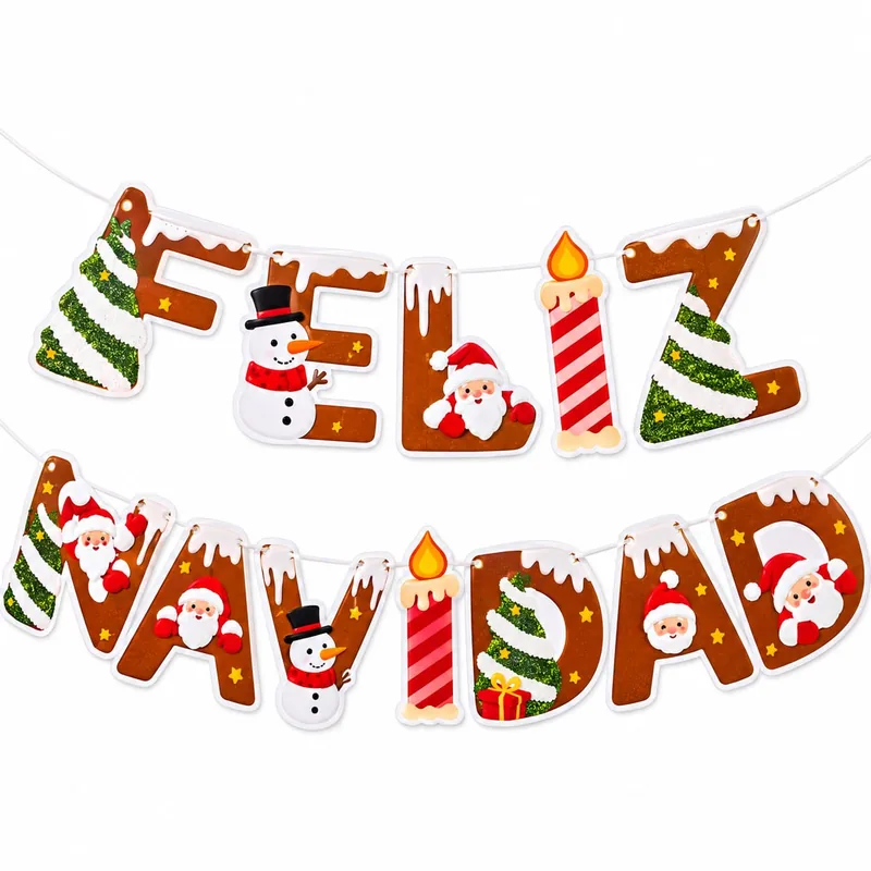 producto de Banderin Navideño 12 Piezas (Pack x 3)