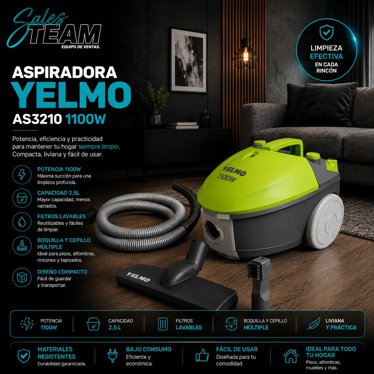 Aspiradora yelmo — Sales Team Equipo de ventas