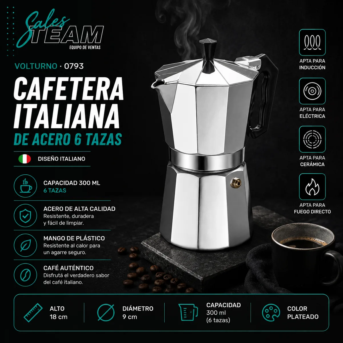 Cafetera italiana — Sales Team Equipo de ventas
