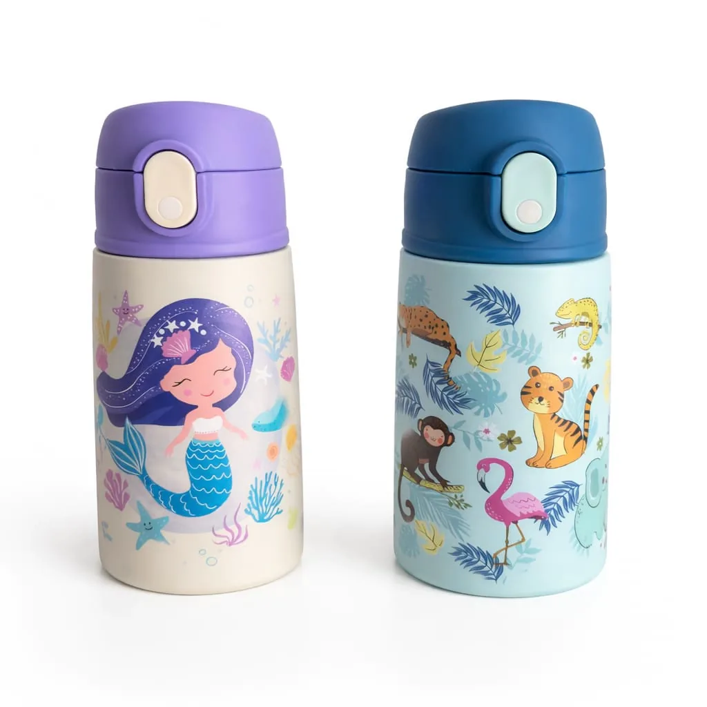 Botella Térmica Infantil Acero Inoxidable Con Sorbete 400 Ml Violeta — Lero Lara
