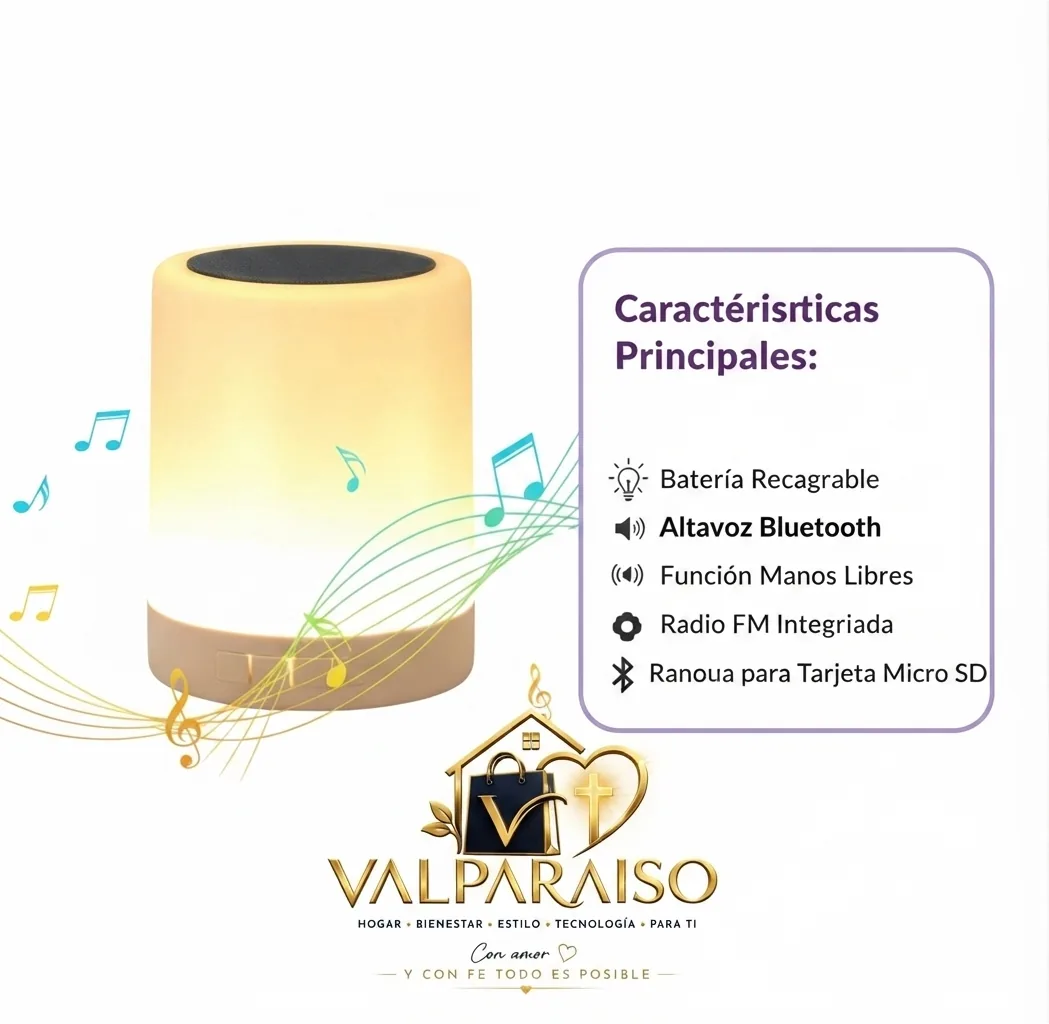 Luz de mesa con parlante — VALPARAISO