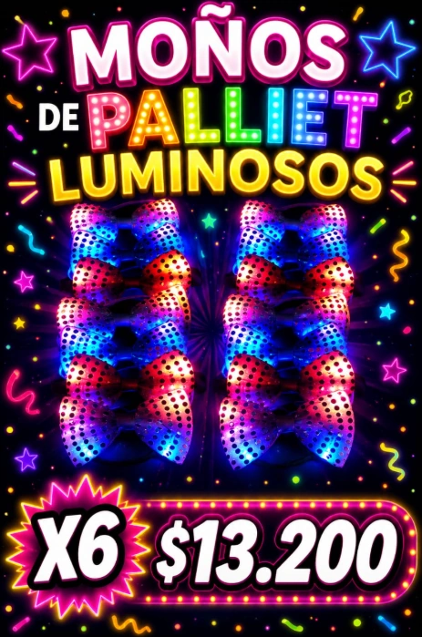 Moños Con Luz (Pack 6 unidades)