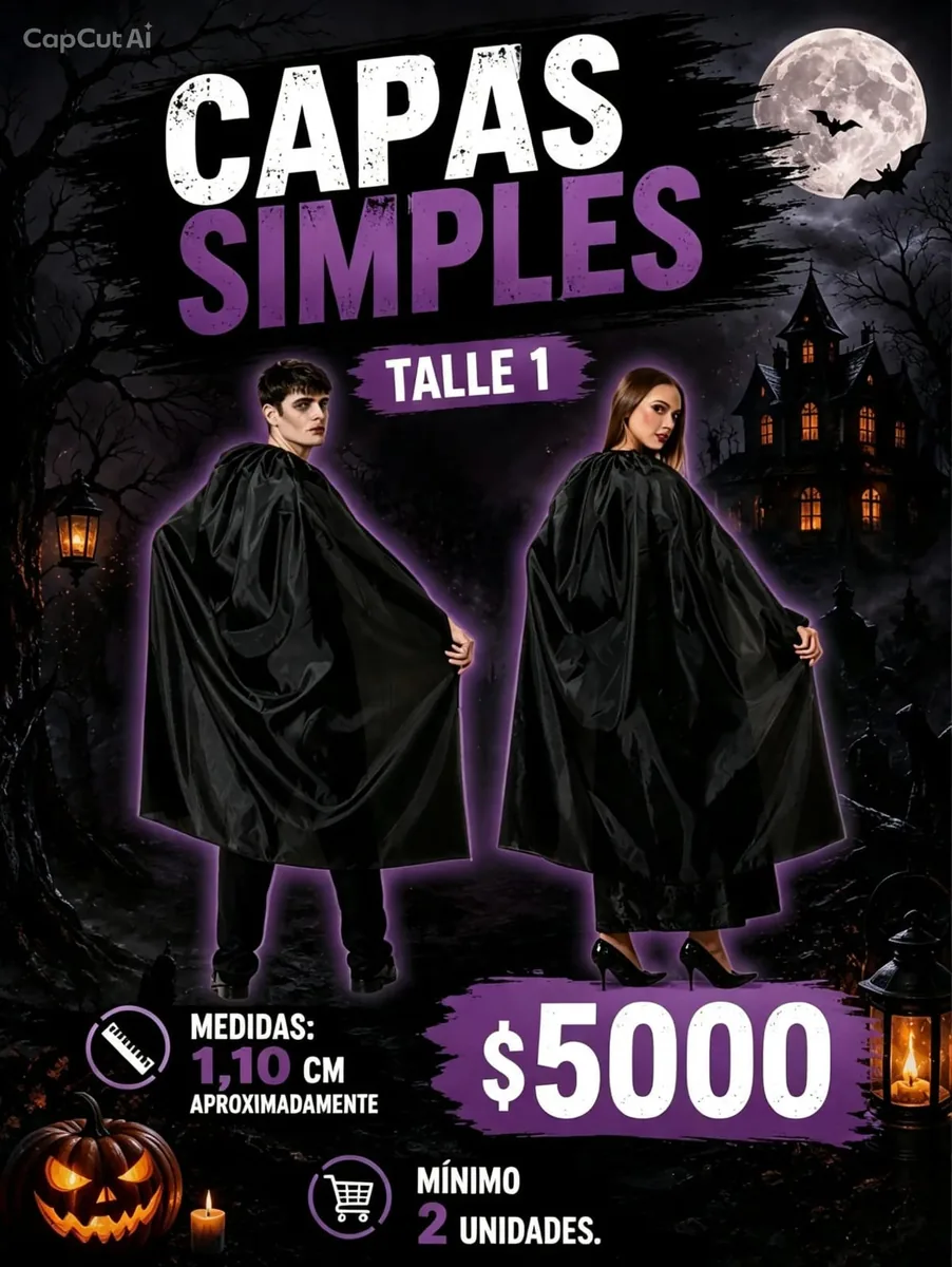 Capas Simples Negro Talle 1 (Min 2 unidades) — Fabricantes Mayoristas