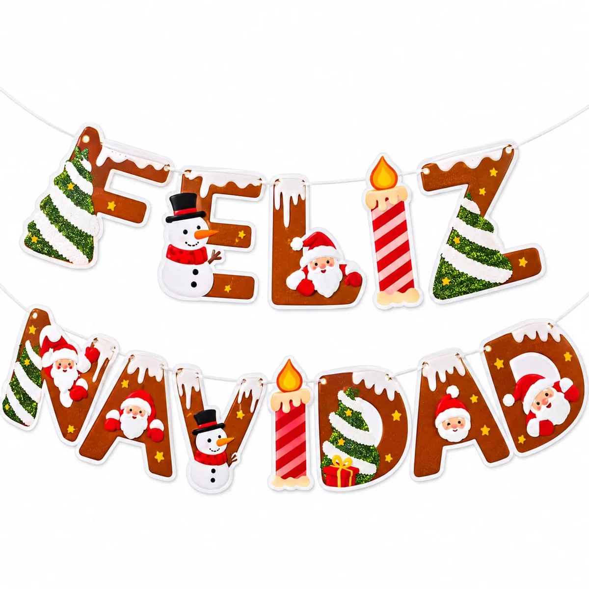 Banderin Navideño 12 Piezas (Pack x 3) — Fabricantes Mayoristas