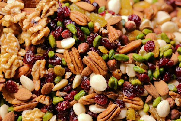 Mezcla de nueces, pecanes, pistachos, almendras y arándanos