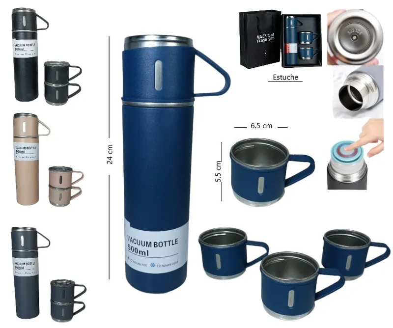 SET DE TERMO Y TAZAS PARA CAMPING