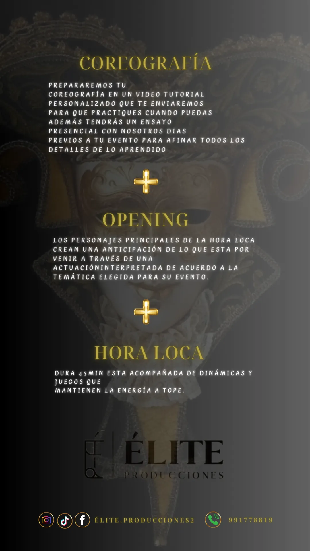 servicio de  Coreografía   Opening  y  hora loca 